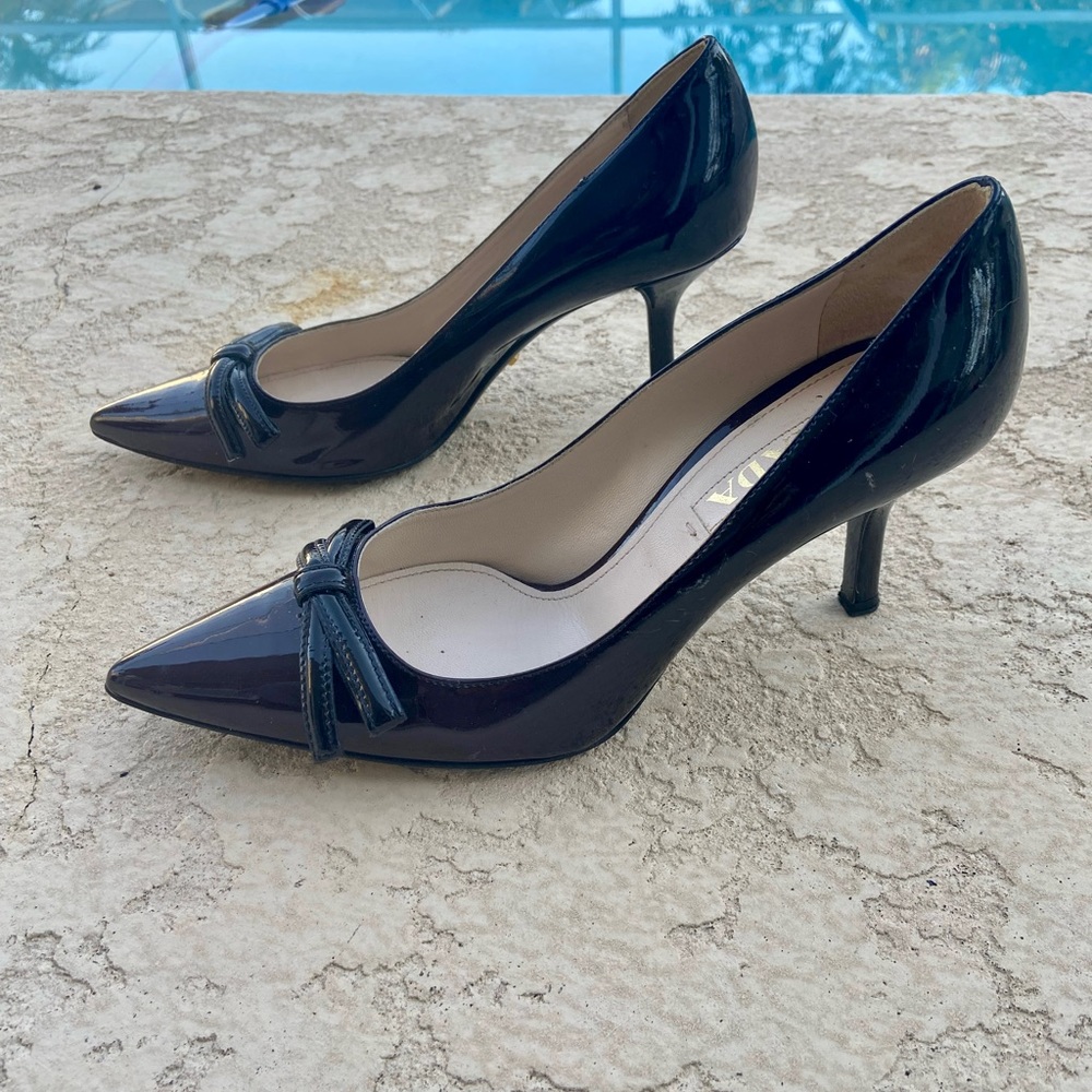 Patent leather Prada 2” heels